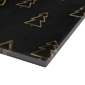 ホリデーブラックと金ゴールドフェイクメタルクリスマスツリー カッティングボード (角)