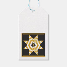 ホリデーブラックアンド金ゴールドスターお祝いギフトラベル