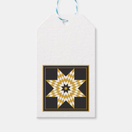 ホリデーブラックアンド金ゴールドスターお祝いギフトラベル ギフトタグ