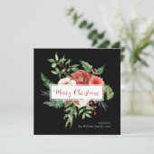 ホリデーブラックウォーターカラーボタニカルメリークリスマス (スタンド正面)