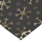 ホリデーブラック&金ゴールドメタルクリスマススノーフレーク ショートテーブルランナー (コーナー)