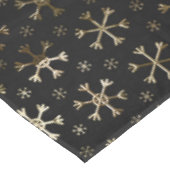 ホリデーブラック&金ゴールドメタルクリスマススノーフレーク テーブルクロス (アングル)