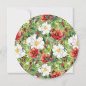 ホリデーブランチクリスマスシックウォーターカラーフローラ 招待状 (裏面)