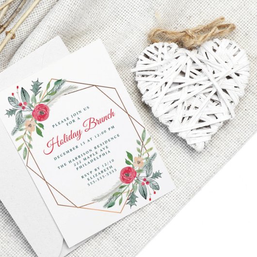 ホリデーブランチグリーナリーウォーターカラーパーティー 招待状