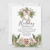 ホリデーブランチ | クリスマス ブランチ おしゃれな花 招待状 (正面)