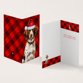 ホリデーブリタニースパニエル犬ドッグレッドプレイドクリスマス