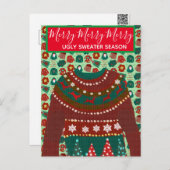ホリデーブリーセーターカスタマイズテーマ招待  ポストカード (正面/裏面)