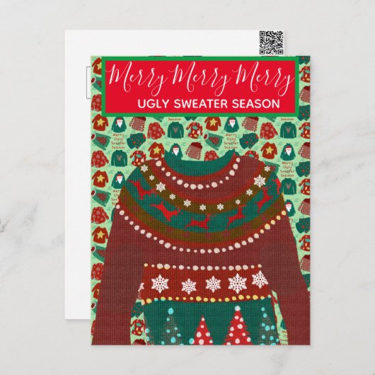 ホリデーブリーセーターカスタマイズテーマ招待  ポストカード (正面/裏面)