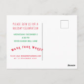 ホリデーブリーセーターカスタマイズテーマ招待  ポストカード (裏面)