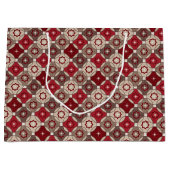 ホリデーブルゴーニュ、ブラウン抱き枕 – 大、光沢 ラージペーパーバッグ (正面)