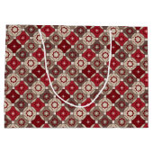 ホリデーブルゴーニュ、ブラウン抱き枕 – 大、光沢 ラージペーパーバッグ (裏面)