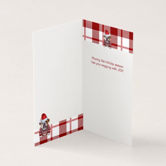 ホリデーブルドッグ赤と白プレイドクリスマス (内部)