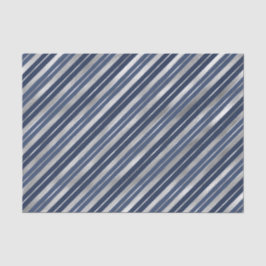 ホリデーブルーとシルバーフォイルのクリスマスストライプ飾り 薄葉紙