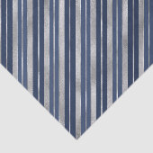 ホリデーブルーとシルバーフォイルのクリスマスストライプ飾り 薄葉紙 (詳細)