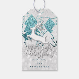 ホリデーブルースパークハートクリスマストナディアグレイ ギフトタグ