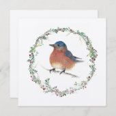 ホリデーブルーバードウォーターカラーアートカード シーズンカード (正面/裏面)