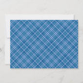 ホリデーブループレイドクリスマスフォトカード 招待状 (裏面)