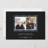 ホリデーブルー&グリーンタータンチェック | クリスマスフォトカード シーズンカード (裏面)