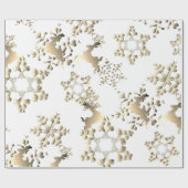 ホリデーブロンジートナディアスノーフレークスオンホワイト ラッピングペーパー (フラット)