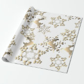 ホリデーブロンジートナディアスノーフレークスオンホワイト ラッピングペーパー (アンロールド)