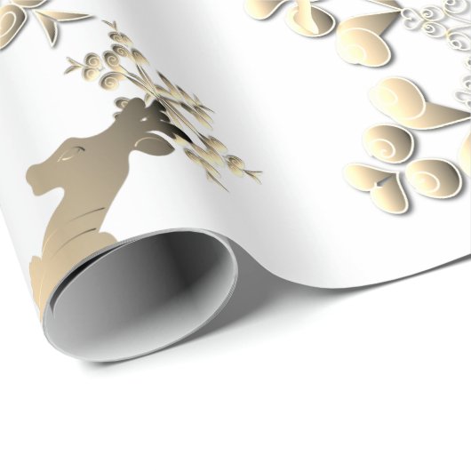 ホリデーブロンジートナディアスノーフレークスオンホワイト ラッピングペーパー (ロールコーナー)