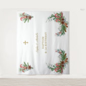 ホリデーブーケツツインズ1stバースデーバプテスマ タペストリー (正面)