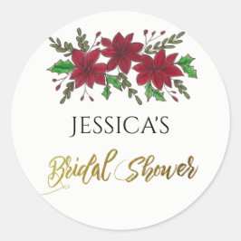 ホリデーブーケブライダルシャワー名 ラウンドシール