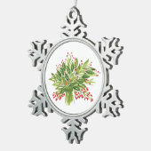 ホリデーブーケ スノーフレークピューターオーナメント (右)