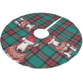 ホリデープライドブルテリアドッグクリスマス ブラッシュドポリエステルツリースカート (アングル)