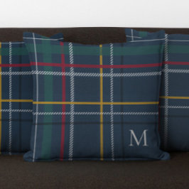 ホリデープライド海軍クリスマスモノグラムカラフル クッション