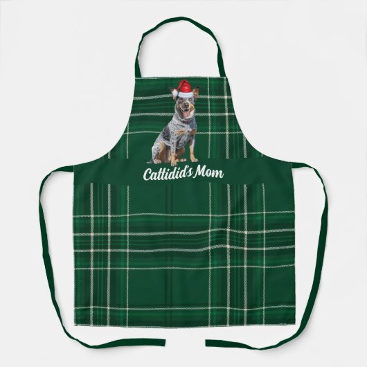 ホリデープレイドオーストラリア牛の犬のクリスマス エプロン (正面)