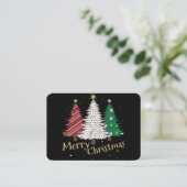 ホリデープレイドギフト家族のメリークリスマスツリー 名刺 (スタンド正面)