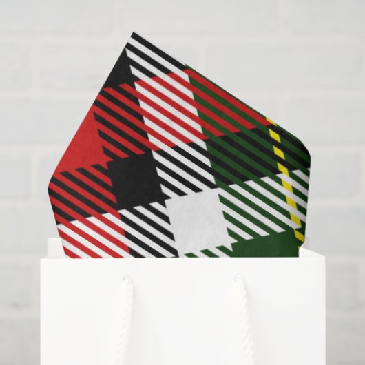 ホリデープレイドクラシック名門私立校風のカラフルフェスティバル 薄葉紙 (ギフトバッグ)