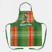 ホリデープレイドドイツ羊飼いサンタドッグクリスマス エプロン (正面)