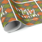 ホリデープレイドパターパーソナライズされたン ラッピングペーパー (ロールコーナー)
