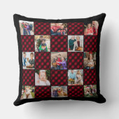 ホリデープレイドパーソナライズされた13ユニークフォトコラージュ クッション (裏面)