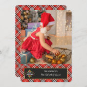 ホリデープレイド写真グリーティングカード 招待状 (正面/裏面)