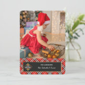 ホリデープレイド写真グリーティングカード 招待状 (スタンド正面)