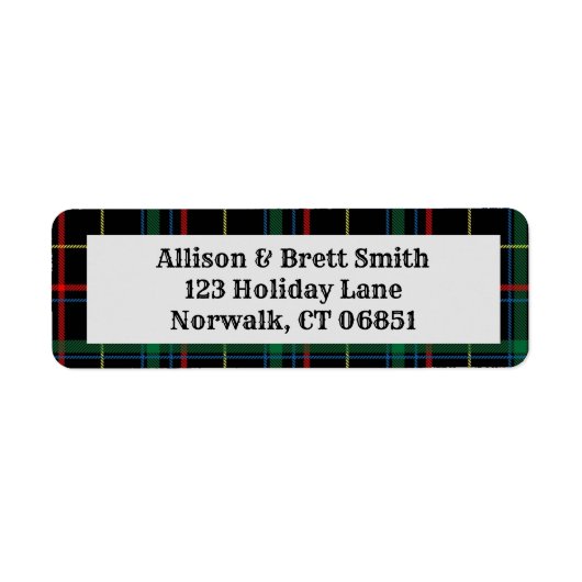 ホリデープレイド差出人住所ラベル ラベル (正面)