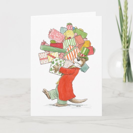 ホリデープレゼントオッターカード カード (正面)