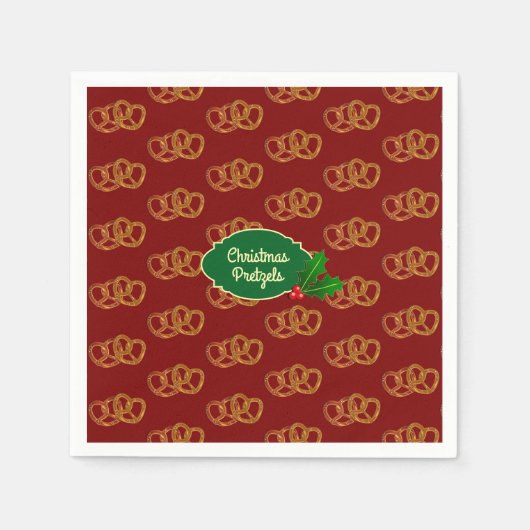 ホリデープレッツェルニブレス – クリスマスパーティー所有文字 スタンダードカクテルナプキン (正面)
