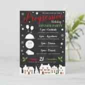 ホリデープログレッシブディナー パーティー招待状 招待状 (スタンド正面)