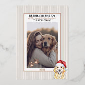 ホリデープンウォーターカラーゴールデンレトリバーフォイルカード 箔シーズンカード (正面)