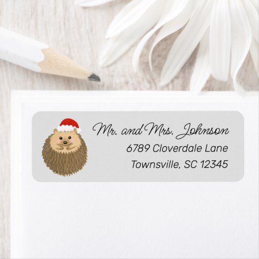 ホリデーヘッジホグキュートアニマル差出人住所 ラベル (インサイチュ)
