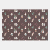 ホリデーヘッジホグスジェンシーラッピング紙 ラッピングペーパーシート (正面3)