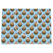 ホリデーヘッジホッグおもしろいフェスティバル動物愛好家 ラージペーパーバッグ (正面)