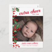 ホリデーベイビー発表 | クリスマスの喜び シーズンポストカード (正面/裏面)