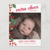 ホリデーベイビー発表 | クリスマスの喜び シーズンポストカード (正面)