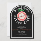 ホリデーベガスカジノブラックジャックトランプのポーカーナイトパーティー 招待状 (正面)