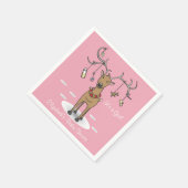 ホリデーベビーシャワーガールクリスマスピンクナプキン スタンダードカクテルナプキン (角)